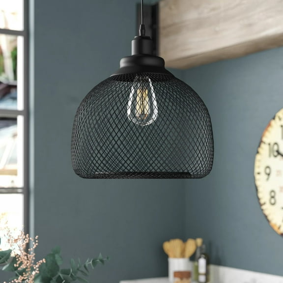 JL Styles Inc Black Mesh 1-light Pendant Light