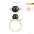 thumbnail image 5 of ANGARA Tahitian Cultured Pearl Bypass Ring with Diamond Trio in 14K Yellow Gold for Women | June Birthstone, Birthday, Anniversary, Jewelry Gift for Women | Pearl Ring, 5 of 8