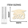 thumbnail image 2 of 2023 Graduation Cap Shape Unfinished Wood Sign Craft 14" / 1/8", 2 of 4