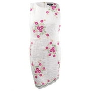 DKNY Women's Embroidered Floral Lace Sheath Dress (14, Ivory Multi)