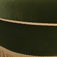 thumbnail image 5 of Jennifer Taylor Home Yolanda 24" Round Upholstered Accent Ottoman, Olive Green Performance Velvet, 5 of 8
