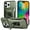 Green, variant on Fashion Case with Holder Stander Kickstand Drop Resistant Shockproof Case For iPhone 16 Pro Max (6.9inch)