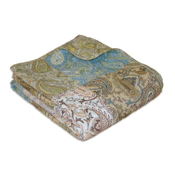 Greenland Home Fashions Paisley Dream Quilted Cotton Throw Walmart