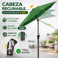 thumbnail image 4 of 2 Sombrilla Plegable 3 Mts Para Jardin Playa Camp Exterior. verde, 4 of 9