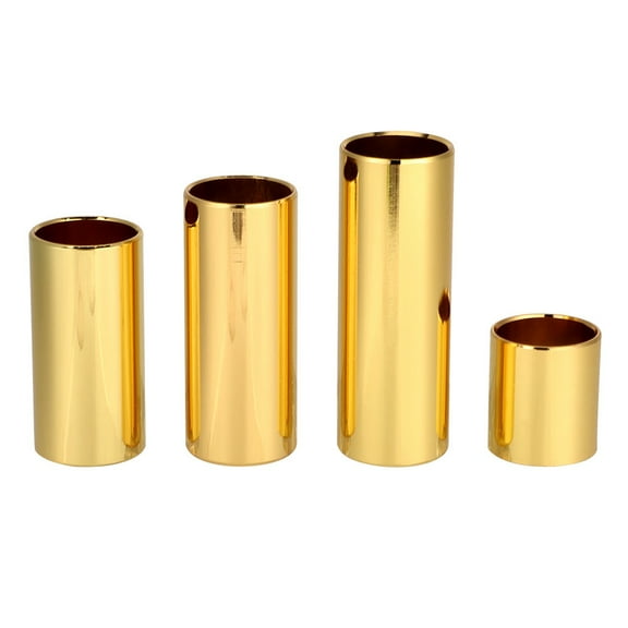 4Pcs Stainless Steel Guitar Slide Set Musical Instrument Accessories(Brass Gold)