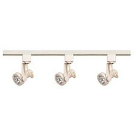 Mini Track Lighting Kit 3 Gimbal Ring Heads White Finish Mini Track Lighting Kit 3 Gimbal Ring Heads White Finish