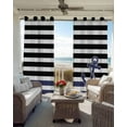 thumbnail image 4 of Black Horizontal Striped Blackout Curtains 39 Inches Length, Navy Anchor Nautical Coastal Window Treatment Thermal Insulated Drapes for Bedroom Living Room 2 Panels 55x39 Inches, 4 of 8