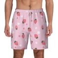 thumbnail image 2 of Picia Floral Strawberr pattern Mens Swim Trunks with Compression Liner Stretch Beach Shorts Quick Dry with Zipper Pockets No-Chafing Board Shorts-XX-Large, 2 of 9