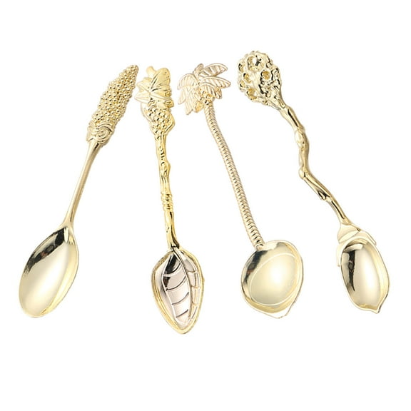 Toddmomy 4Pcs Golden Spoons For Coffee Cupping Stainless Steel Rust Free Non Slip Handle