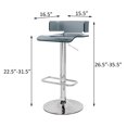 thumbnail image 5 of DeeHome Grey and Chrome Adjustable Swivel Stool, 5 of 5