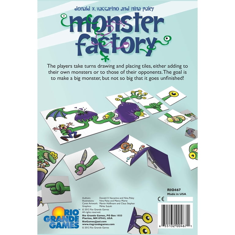 Monster Factory - Rio Grande Games, Tile Placement Kids Game