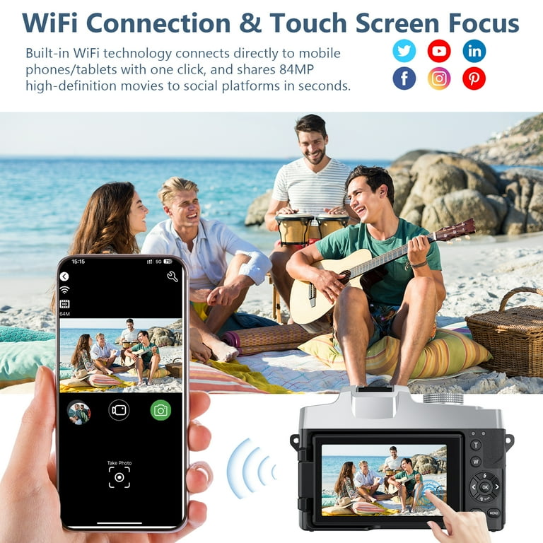 XLURC 6K Digital Camera for Photography 84MP Digital Cameras with