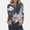 Purple, variant on Womens T Shirts Casual Flower Feather Printing Buttons O Neck Three Quarter Sleeve Blouse Tshirts Top