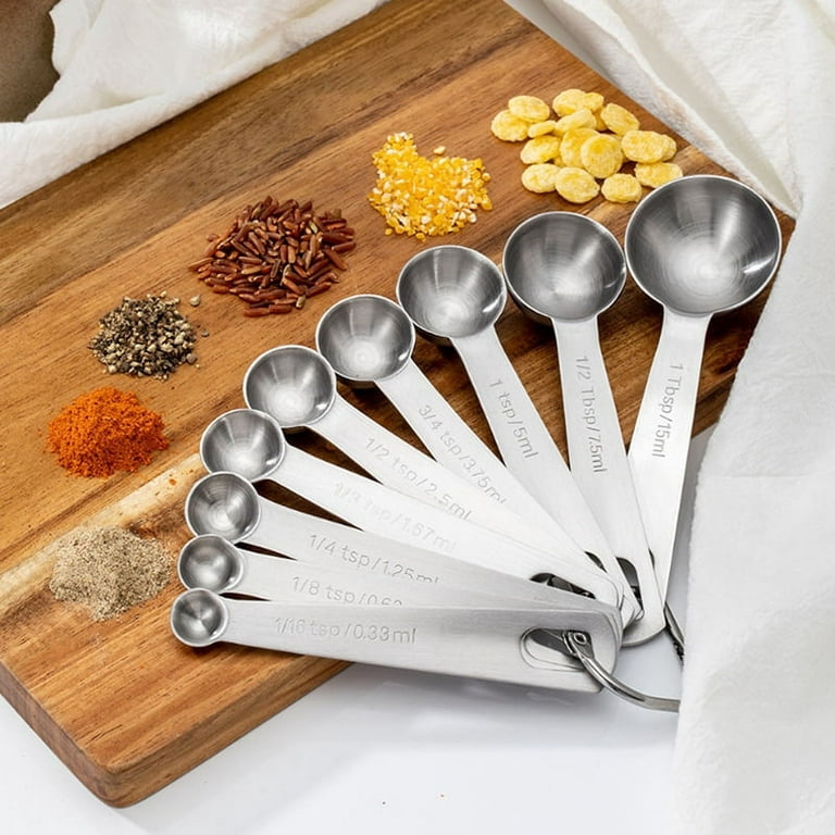 HOT SALE Measuring Spoon Round Measure Cup 1/16-1 Tbsp Bar Kitchen Baking  Tablespoon Tool Cooking Seasoning Spoon