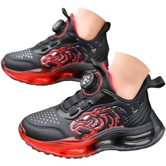 Boys Girls Sneakers Tennis Sports Walking Athletic Running Kid Shoes Non-Slip Lightweight Comfortable Breathable for Toddler/Little Kid/Big Kid,Red