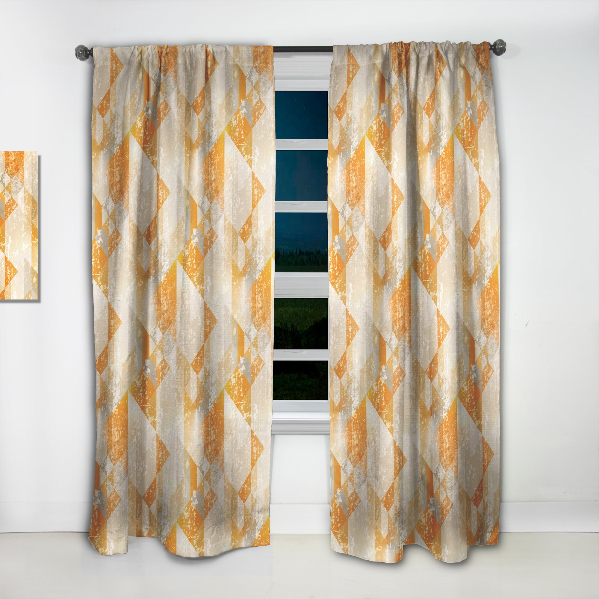 Designart 'Retro Gold Style' Modern Curtain Panel