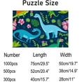thumbnail image 3 of 1000 PCS Jigsaw Puzzles, 29.5" x 19.7" Artwork Gift for Adults Teens Dinosaurs and Tropical Leaves Flowers Wooden Puzzle Games, 3 of 6