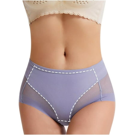 

YYDGH Womens Underwear Briefs High Waisted Underwear for Women coverage Soft Stretch Ladies Panties Blue L