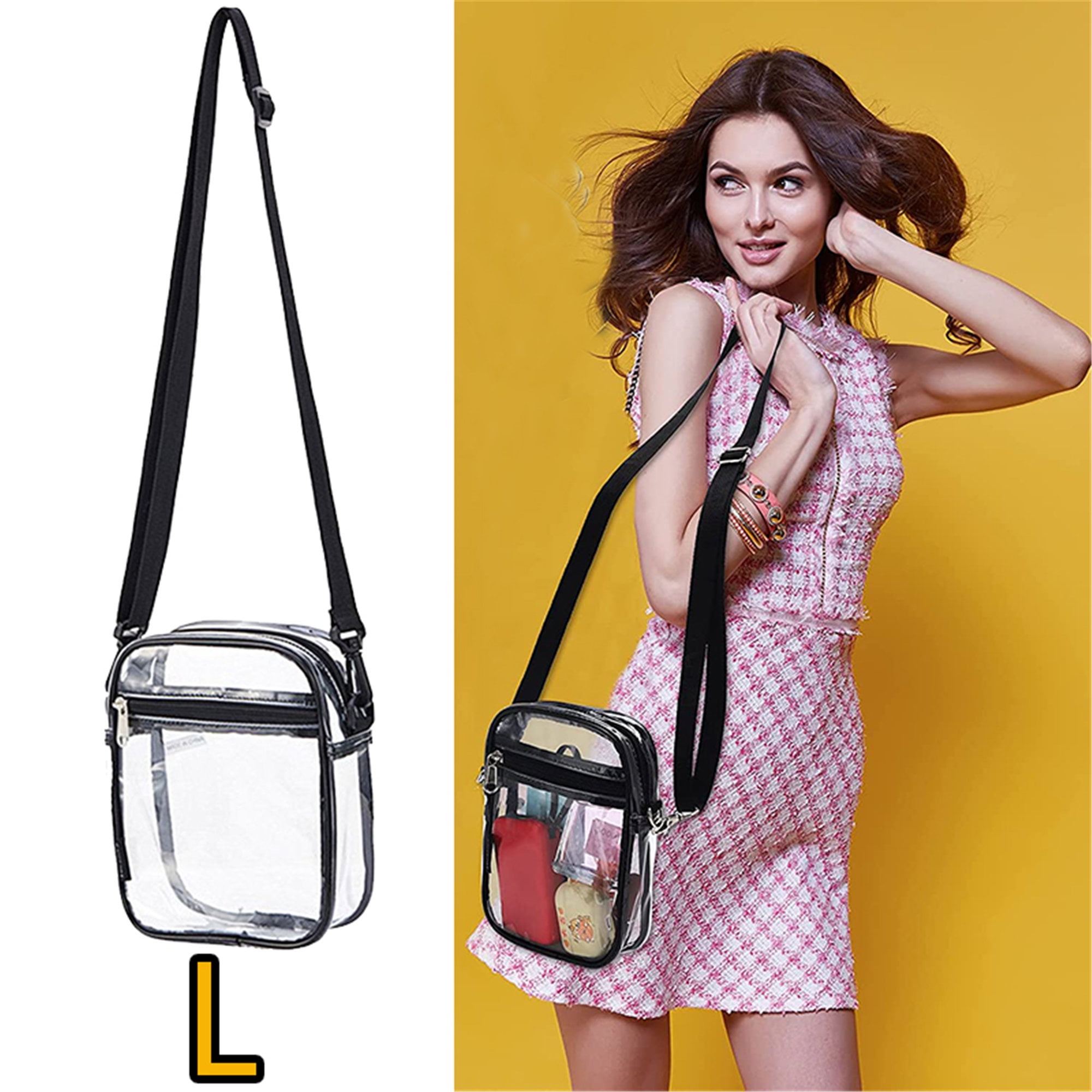 Elbourn Clear Crossbody Purse Bag 1Pc, Stadium Approved Transparent