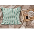 thumbnail image 2 of Chevron Fluffy Throw Pillow Cushion Cover, Chevron Herringbone Pattern Springtime Freshness Classic Stripe Art, Decorative Square Accent Pillow Case, 20" x 20", Sea Green Eggshell White, by Ambesonne, 2 of 5