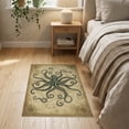 thumbnail image 3 of ODIKA 2'x3' Washable Doormat Non-Slip, Low Pile Octopus Koi Sepia Pirate Chart Creature Sucker Maritime Theme for Entryway, Kitchen, Laundry Room, 3 of 7