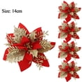 thumbnail image 3 of 10/1 piezas de flores artificiales navideñas con purpurina y flores de Pascua con clips, adornos para árbol de Navidad, coronas de bricolaje, decoraciones para bodas y Año Nuevo, 3 of 5