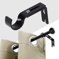 thumbnail image 4 of Clearance! Adjustable Curtain Rod Brackets 1 Pack Heavy Duty Drapery Rod Holders Hardware Window Curtain Rod Support Hanger for 1 Inch Rod with Installation Screws (Black) One Size Black, 4 of 7