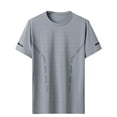 thumbnail image 2 of BXINGOHAI Men's Summer Solid Color Casual Loose Short Sleeved Big and Tall Running Round Neck T-Shirt Gray,2XL, 2 of 6