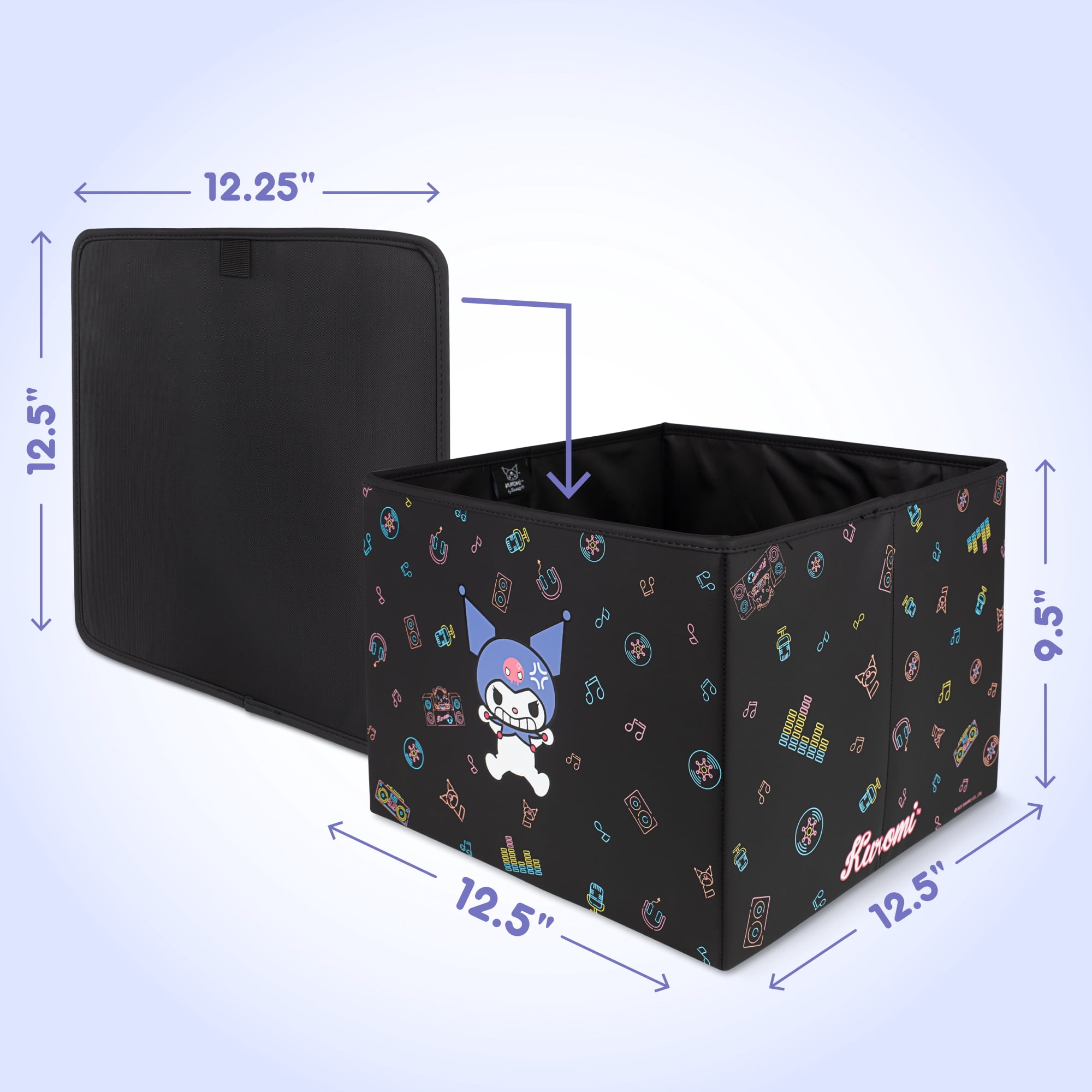 Sanrio Kuromi Car Trunk Organizer and Storage Bin - Collapsible Sanrio Kuromi Car Trunk Organizer and Storage Bin - Collapsible
