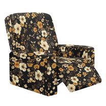 Kuiaobaty Flower Bee Pattern Recliner Couch Cover Large Easy Installation Reclining Sofa Slipcover Breathable Recliner Chair Cover Washable Reclining Slipcover with Elastic Bottom for Pets