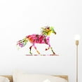 thumbnail image 1 of Horse Sketch with Floral Wall Decal by Wallmonkeys Peel and Stick Graphic (18 in W x 11 in H) WM109864, 1 of 4