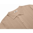 thumbnail image 3 of COOFANDY Mens Knit Shirt Short Sleeve Button Down Shirts Casual Summer Beach Vintage Polo Shirts, 3 of 6