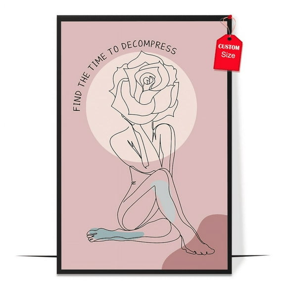 LOLUIS Find The Time To Decompress Poster, Mental Health Poster, Positive Inspirational Quote Print Wall Art Decor (Unframed 11"x17")