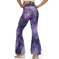 thumbnail image 3 of FKELYI Yoga Pants Bell Bottom Leggings Pants for Women Girls Marble Texture Purple Print Flare Leggings with Wide Leg Tummy Control Sweatpants Athleticwear for Workout Travel, XL, 3 of 7