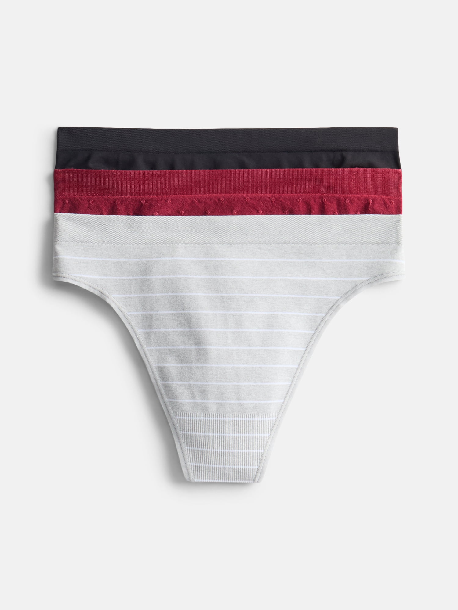 Joyspun Women's Seamless Thong Panties, 3-Pack, Sizes XS-XXXL