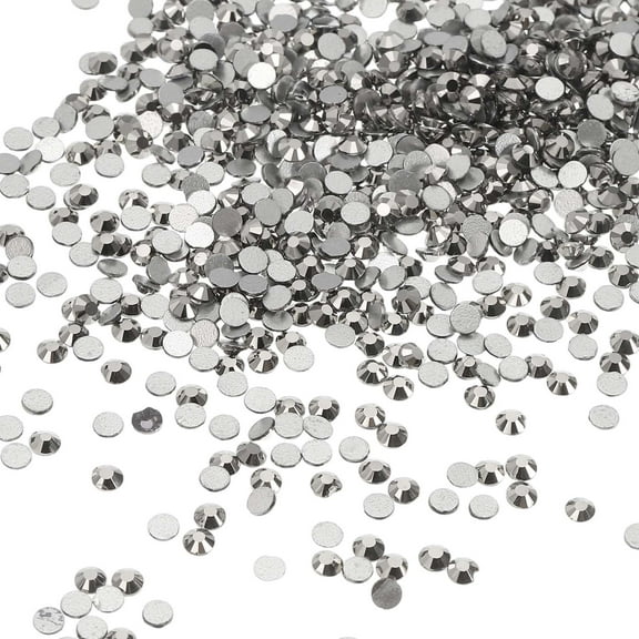 Uxcell SS10 Round Flatback Rhinestones 2.7-2.9mm Crystal Glass Gems Diamonds for DIY Crafts Clothes Shoes Nail Art Decoration, Dark Gray 2880Pcs