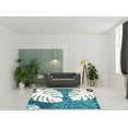 thumbnail image 2 of 8' X 10' Blue Green Cream Geometric Stain Resistant Indoor Outdoor Area Rug, 2 of 5