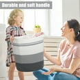 thumbnail image 3 of Canasta de Ropa Hamper Alta Canasta Tejida para Dormitorio, Guardería de Bebés, Canasta de Ropa para Niños Color Gris-78L, 3 of 7