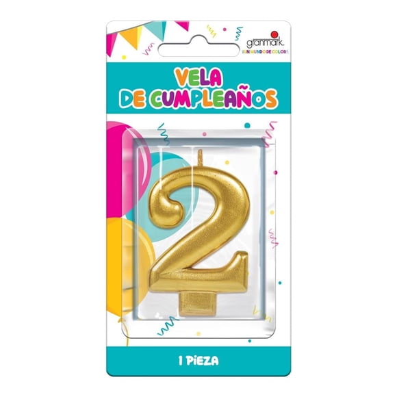 Velas de Cumpleaños Granmark No. 2 Dorada