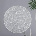 thumbnail image 4 of Silver Placemats Set of 6 Metallic Pressed Vinyl Round Dining Table Mats Hollow Out Non-Slip Heat Resistant Kitchen Table Mats for Dining Wedding Party Holiday, 4 of 7