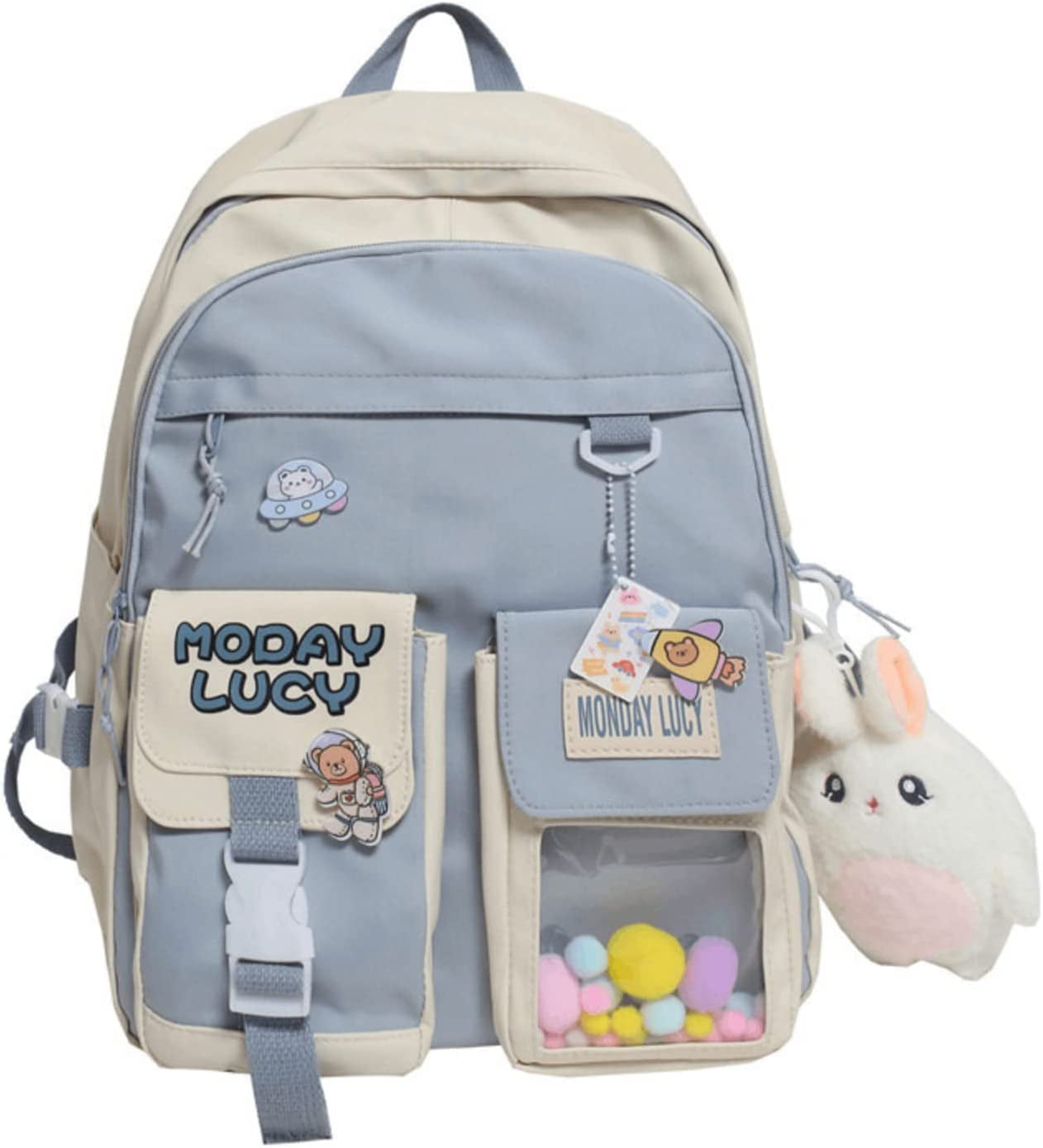Vivixilan Kawaii Backpack with 18Pcs Accessories Anime Cartoon Anti-Theft  Travel Aesthetic New Semester Gifts Bag with Cute Pins - Yahoo Shopping