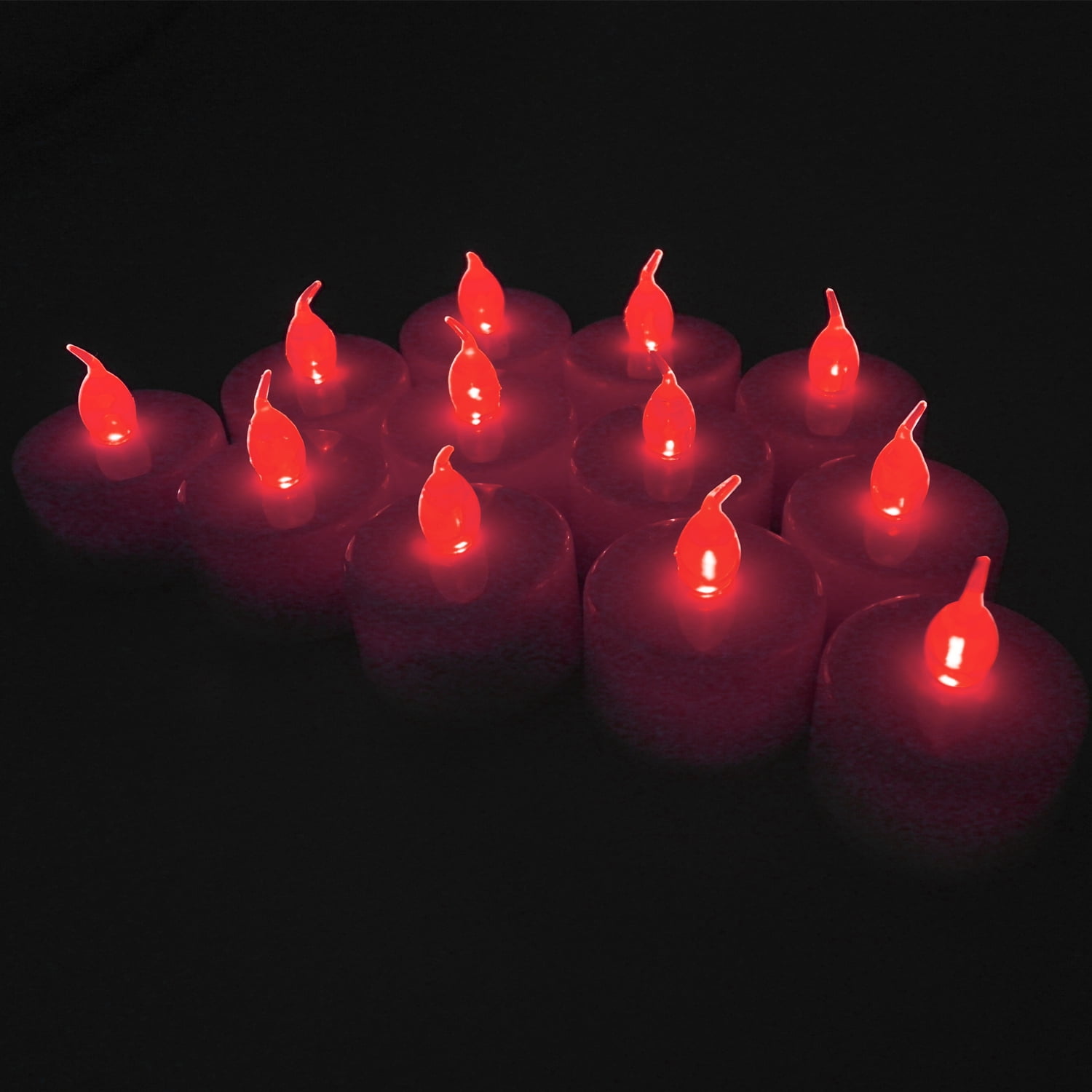 TrendBox 48 Red, LED Plastic Tea Tealight Candles Lamp Flameless Shine