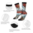 thumbnail image 3 of Sigee Red Train Hot Air Balloon for Contrast Design Soft Moisture-Wicking Socks Crew Casual Athletic Stretchy Loose Middle Tube Socks, 3 of 6