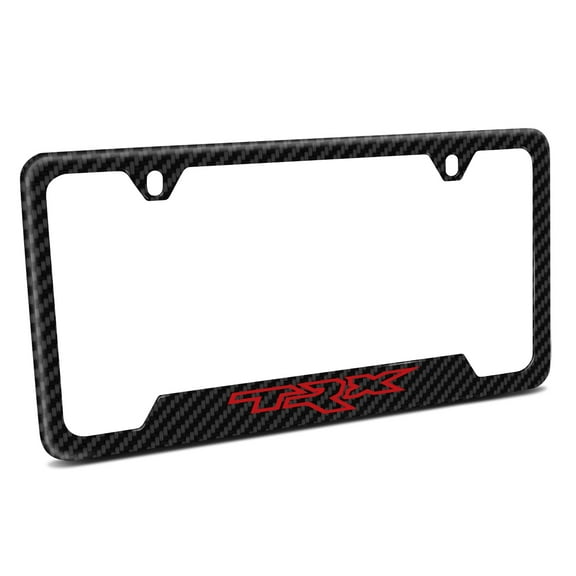 iPick Image for RAM 1500 TRX Black Carbon Fiber Texture ABS Plastic 50 States License Plate Frame, Official Licensed