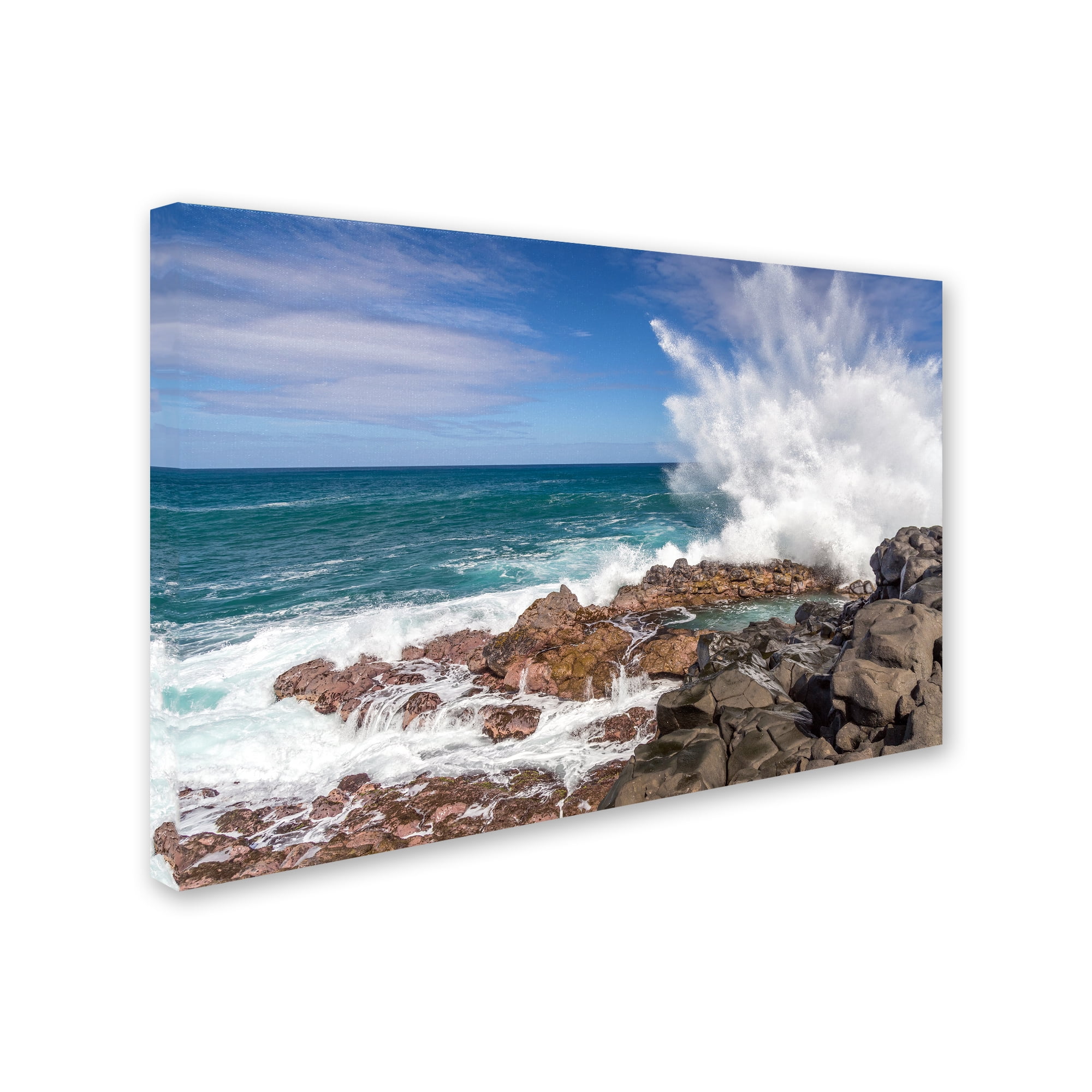 Trademark Fine Art 'Queen's Bath Wave' Canvas Art by Pierre Leclerc