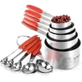thumbnail image 1 of U-Taste 18/8 Ensemble de 10 Tasses à Mesurer et Cuillères en Acier Inoxydable (Rouge), 1 of 10