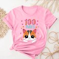thumbnail image 2 of Camisetas de Cuello de Tripulación de Manga Corta para Mujeres Carta Impresa Camiseta 95% Poliéster 5% Spandex, Manga Corta Cuello Redondo Top Casual para Diario, 2 of 5