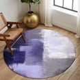 thumbnail image 2 of Round Rugs 5Ft, Purple Gray Round Area Rug Washable Indoor Throw Carpet, Modern Oil Painted Art Abstract Geometric Soft Non Slip Circle Rug for Cabinet Bathroom Home Decor Aesthetic, 2 of 8