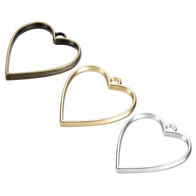 Colgantes de Resina Unique Bargains Forma de Corazón geométrica 3 Colores 30 en 1 Conjunto