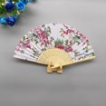 thumbnail image 4 of YAOMOBB Elegant Folding Fan Double Sided Flower Pattern Bamboo Catwalks Lightweight Hand Held Party Props, 4 of 6